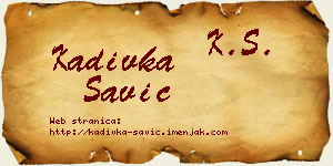 Kadivka Savić vizit kartica